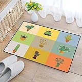 Rutschfest Badezimmer Badeteppiche Weich Hochflor Saugfähig Badvorleger,Vintage, botanische Kaktusblüten in Vase saftige Peyote Essenz tropische T, Waschbar Flauschige Mikrofaser Badematte –40 x 60