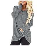 Lockeres Oberteil Damen Oversize Top Damen Damen Bluse Langarm T Shirt Damen Damen Bluse T Shirt Damen Kurzarm Print KüHlshirt Oversize T-Shirt Damen(Gray, XL)