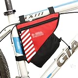 Baymate Fahrrad Rahmentasche Hohe Kapazität Fahrradtasche Dreieckstasche Fahrradrahmen Tasche für MTB Rennräder Fahrradzubehör (Rot)