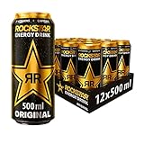 Rockstar Energy Drink Original - Koffeinhaltiges Erfrischungsgetränk für den Energie Kick, EINWEG (12x 500ml)