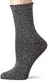 PIECES Damen PCSEBBY Glitter Long 1 Pack NOOS Socken, Mehrfarbig (Black Detail: Silver Lurex), 39-41