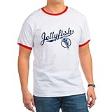 CafePress Quallen Ringer T-Shirt Gr. M, rot / weiß