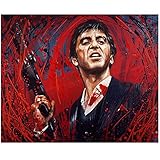 Xchomecp-Poster Bilder 23.6x31.5in(60x80cm) x1pcs No Frame Al Pacino Scarface Graffiti Tony Montana Poster Street Art Film Leinwanddruck Malerei Wandkunst Bild für Wohnzimmer Dekor Kein R