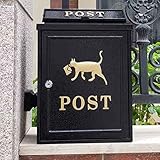 LBSI Briefkasten zur Wandmontage,aluminiumguss Briefkasten Außen Abschließbar, Barockstil, für Villa Apartments Garten Balkon - 4 S