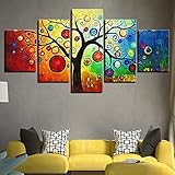 5 Stück HD Druck Malerei Farbe Baum Geld Happy Tree Wand Kunstdruck Poster Bild Wandbild leinwand gemälde L