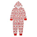 WanWorlder Weihnachts Jumpsuit Weihnachts Pyjama Familie, Weihnachts Pyjamas Lange, Weihnachts Elch Overall Familie Weihnachten Pyjamas Weicher und Bequemer Warmer Winter Weihnachten Pyjama S