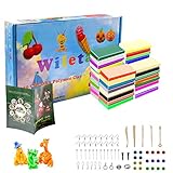 Wiletasz 50 Farben Polymer Clay, Kinder Polymer Ton Set Ofen backen Lehm Figur DIY Basteln & Modellierung L