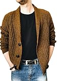 JELLYB Strickwaren Herren Herbst Winter Mode Zweifarbig Spleißen Strickjacke Männer Jacke Modern Urban Lose Revers Herren Sweater Outdoor Streetstyle Herren Langarm M