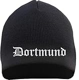 sostex Dortmund Beanie Mütze - Altdeutsch - Bestickt - Strickmütze Wintermütze Einheitsgröße Schw