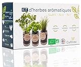 ? Cultivea –Bio Kräuter Anzuchtset -100% Öko Kräutersamen – Indoor Garten – Samen aus Frankreich – Das perfeckte Geschenkset – Pflanzset (Basilikum, Schnittlauch, Petersilie) – DIY –