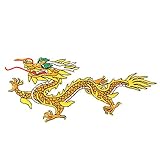 Pssopp Drachen Eisen auf Patches Chinesischer Drachen Stickerei Patch Drachen Applikationen Aufnähen Abzeichen für DIY T-Shirt Jacke Taschen Handwerk