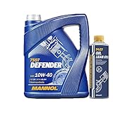 MANNOL 5l, 7507 Defender 10W-40 API SN + Oil Leak-Stop Öl Verlust Zusatz 250