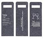 Bada Bing 3er Set Geschenkverpackung Wein Filz mit Spruch ca. 41 x 14,5 cm Flaschentasche Tasche für Weinflasche Geschenktasche Deko 17