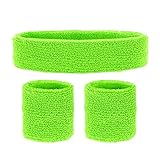 Widmann 05833 - Schweißbänder, 3-teiliges Set, Stirnband und 2 Armbänder, Sport, Accessoires, 80er Jahre, Trainingsanzug, Karneval, Mottoparty