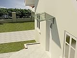Glasvordach Winkel 90 cm Tiefe - Haustürüberdachung Sicherheitsglas Eingangsbereich, Größe:150 x 90 cm, Glasart:Klarg