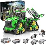 SaiKer Technik Ferngesteuert Traktor, Technik Groß Motorisierter Traktor Modell für John Deere 9620 RX, MOC Klemmbausteine Bauset Kompatibel mit Lego Technik Trak