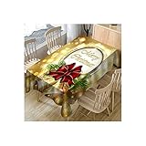Weihnachtstischdecke, rechteckige Weihnachtstischdecken, Weihnachts-Tischdecke, Esstischdecke, groß, waschbar, für Weihnachten, Abendessen, Tischdek