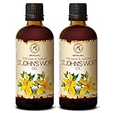 Johanniskrautöl 200ml - 100% Natürlich Rotöl - Hypericum perforatum.- Johanniskraut Öl Mazerat - Pflege für Gesicht - Körper - Haut - Haare - Massage - St John's Wort O