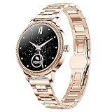 NONGLAN Intelligente Uhr Für Frauen Ip68 wasserdichte Sport Fitness Armband Herzfrequenz Frauen Smartwatch Für Ios Android(Color:Gold)