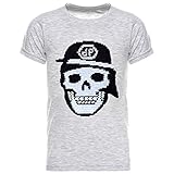 BEZLIT Jungen T-Shirt Coolen Totenkopf Wende-Pailletten Motiv 22686 Grau Größe 116