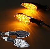 FEZZ LED Blinker Motorrad e Geprüft, Roller Blinker, Bernstein, 2 Packung