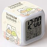 Yangoo Digitaler Wecker Lichtwecker mit LED Licht 7 Farben ändern Datum Temperaturanzeige Nachtlicht für Kinder Erwachsene,E