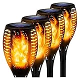 StillCool Solar Flackernde Tanzende Flammenlichter wasserdichte Sicherheitslichter Landschaftsbeleuchtung Dämmerung bis zum Morgengrauen Auto EIN/Aus für Garten Patio Deck Yard Driveway (51LED)