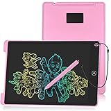 HOMESTEC Schreibtafel 12 Zoll, Buntes Display, LCD Elektronische Maltafel für Kinder, Display Kinder Laptop für Notieren/Zeichnen, Optimaler Papierersatz, Kinderspielzeug ab 3 Jahre R