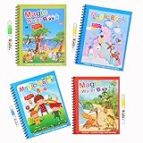 FORMIZON Wassermalbücher, Magisches Malbücher-set Spielzeug Kinder Bildung Zeichnung Spielzeug Doodle Spielzeug, für Jungen Mädchen Alter 2 3 4 5 Jahre (4Pcs)