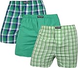 normani 3er Pack Herren Boxershorts aus 100% Baumwolle - Unterhosen im Mix für Männer Farbe Grün Größe XL