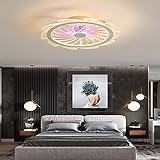 WRQING Moderne Deckenventilatoren mit Lampen, Ventilator Deckenleuchte mit LED-Beleuchtung, Dimmbare Deckenleuchte mit Fernbedienung für Wohnzimmer Schlafzimmer (Color : White)