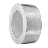 Selbstklebend Klebeband Aluminiumband Hitzebeständig Hitzeschutzband,Reißfest UV Beständig Alu-Klebeband Aluminium-klebebänder Aluband mit Einem Glasgittergewebe zum Abdichten oder Dämmen 5cm*25