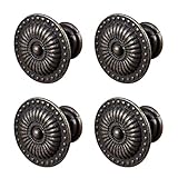 BESTOMZ 4PCS Möbelknöpfe Vintage Cabinet Knob Möbel Knöpfe Schublade Schrank Pull Handle Knob mit Schrauben (Bronze)