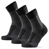 DANISH ENDURANCE Leichte Merino Wandersocken 3 Paare (Schwarz, EU 43-47)