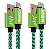 ULTRICS Micro USB Kabel 2M, Nylon Geflochten Ladekabel High Speed 480Mbps Datenkabel, Schnellladekabel Kompatibel mit Samsung Galaxy S6/S7 Edge, Nokia LG, PS4 Xbox, Tab