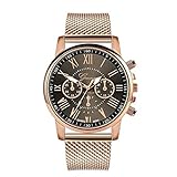 OWZSAN Damen Luxus-Uhren der Frauen-Dame-Quarz-Armbanduhr-Kleid-Art-und Edelstahl Zifferblatt Band-Uhr for Frauen Digitaluhr (Color : Black)
