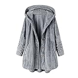 Pianshanzi Winterjacke Damen Baumwoll Leinen Ethno-Print großformatige langärmelige Baumwolljacke mit Kapuze Strickjacke Strickpullover Strickcardigan Cardigan Sweater Freizeitjack