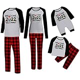 RAHEEM Family Christmas- Pyjamas einsehen 2022 for Mom Dad Kinder, Rot Plaid Pyjama- Hosen und Tops Weihnachtsweihnachtsnachtwäsche (Color : Women, Size : S)