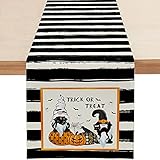 RMBLYfeiye Tischdecke Halloween Deko,33 x 178 cm wasserdichte Tischläufer,Halloween Gruselige Tischdecke,GNOME Elfen Tischläufer,Tischdecke Gruseliger Spukhaus,Halloween Dek