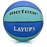 meteor® Layup Kinder Mini Basketball Größe #5 ideal auf die Jugend Kinderhände von 4-8 Jährigen abgestimmt idealer Basketball für Ausbildung weicher Basketball mit griffiger Ob