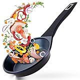 KCJOY Antihaft-Pfanne, 20,3 cm, blau, fortschrittliches harteloxiertes Aluminium, robust, professionelle Antihaft-Pfanne mit abnehmbarem Griff zum Kühlhalten, ofenfest, kompatibel mit allen Ö