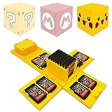 VANDA Etui kompatibel Für Nintendo Switch - Passend für bis zu 16Nintendo Switch Spiele Aufbewahrungssystem Spielkarten Organizer Reisebox Hartschalen Set mit16 Slots Inserts (Pikachu Yellow)
