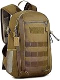 SUNXK 10l/20l Mini Rucksack Rucksack Packung Vorbereitung Taktik Angriffsbeutel Hunt Camping Wandern (Color : 10l-Dark Brown)