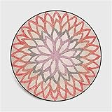 YYRAIN Nordic Einfache Geometrische Abstrakte Blume des Lebens Runder Teppich Zuhause, Hotel, Gastfamilie, Wohnzimmer Schlafzimmer Absorbierende rutschfeste Bodenmatte 150cm D