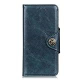 NEINEI Handyhülle für iPhone 13 Pro Max Hülle,PU/TPU Lederhülle Klapphülle mit [Magnetisch][Kartenfach][Stand],Echtes Rindsleder Handytasche Schutzhülle Flip Cover Case,B