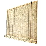 HJRD Natural Reed Vorhang, Bambus-Rollo, Outdoor-Rollo, lichtfilternd/wasserdicht,Outdoor-Schilfvorhang, Bambusvorhang, Sonnenschutzvorhang, Balkondekoration, Sonnenschutz(Size: 40x120cm/16x47in)