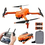 X17 Drone with Camera for Adults 60Mins Flight Time RC Drone Quadcopter 5G WiFi Drone with 6K HD Anti-Shake Camera for Beginner 2 Batteries Brushless Motor (Orange)