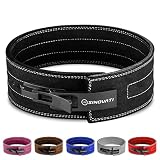Premium Gewichthebergürtel KDK Gürtel aus Rindsleder mit Schnalle, Weightlifting Lever Belt für Fitness Powerlifting Krafttraining Bodybuilding, mit 8.5cm / 10cm Höhe, Frauen und Männer (Schwarz, M)