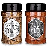 Ankerkraut Scharfe Braut, 165g im Streuer, sehr scharfe Gewürzzubereitung für Fleisch & Texas Chicken BBQ Rub, 230g