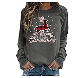 Weihnachten Thrasher Damen braunes Sweatshirt Lange Tshirts Damen fur Leggings Slit Side Shirt Damen Pullover Damen Oversized Kleider Glitzer Oberteil archivierte bestellungen öffnen Longshirt D